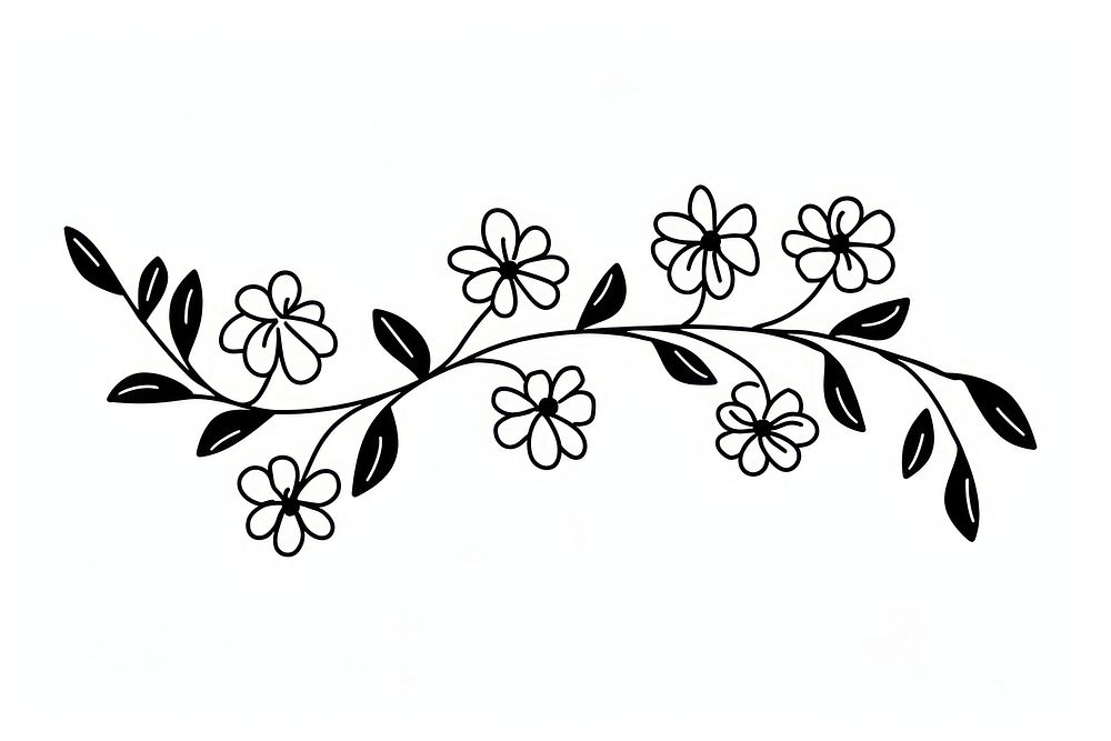 Divider doodle boder daisy pattern | Free Photo Illustration - rawpixel