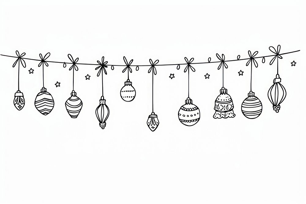 Divider doodle christmas lights line celebration accessories.