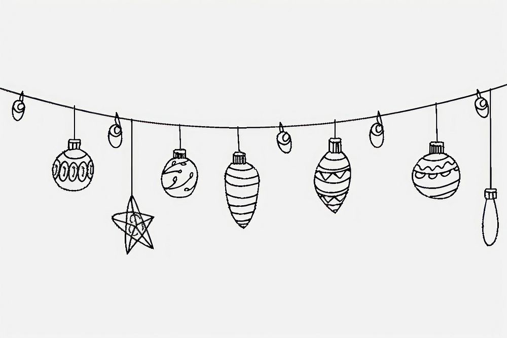 Divider doodle christmas lights line invertebrate celebration.