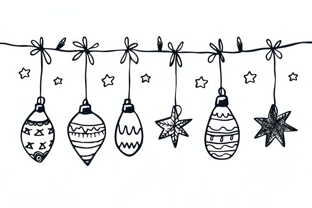 Divider doodle christmas lights line celebration creativity.