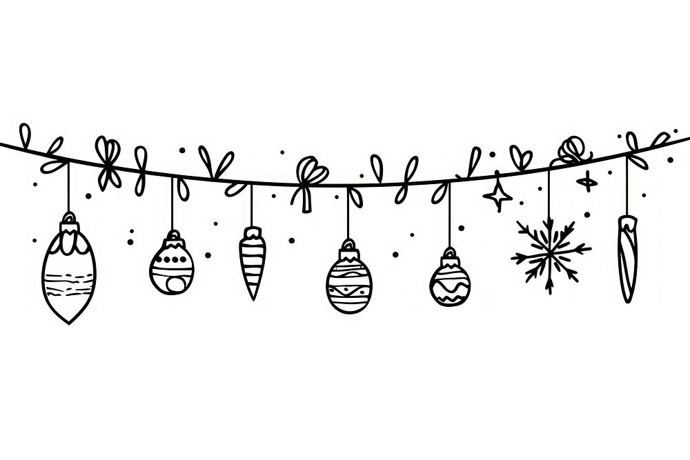Divider doodle christmas lights pattern line illuminated.