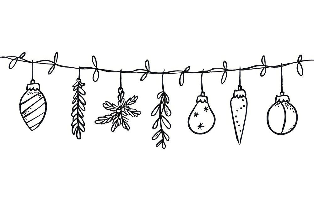 Divider doodle christmas lights line celebration accessories.