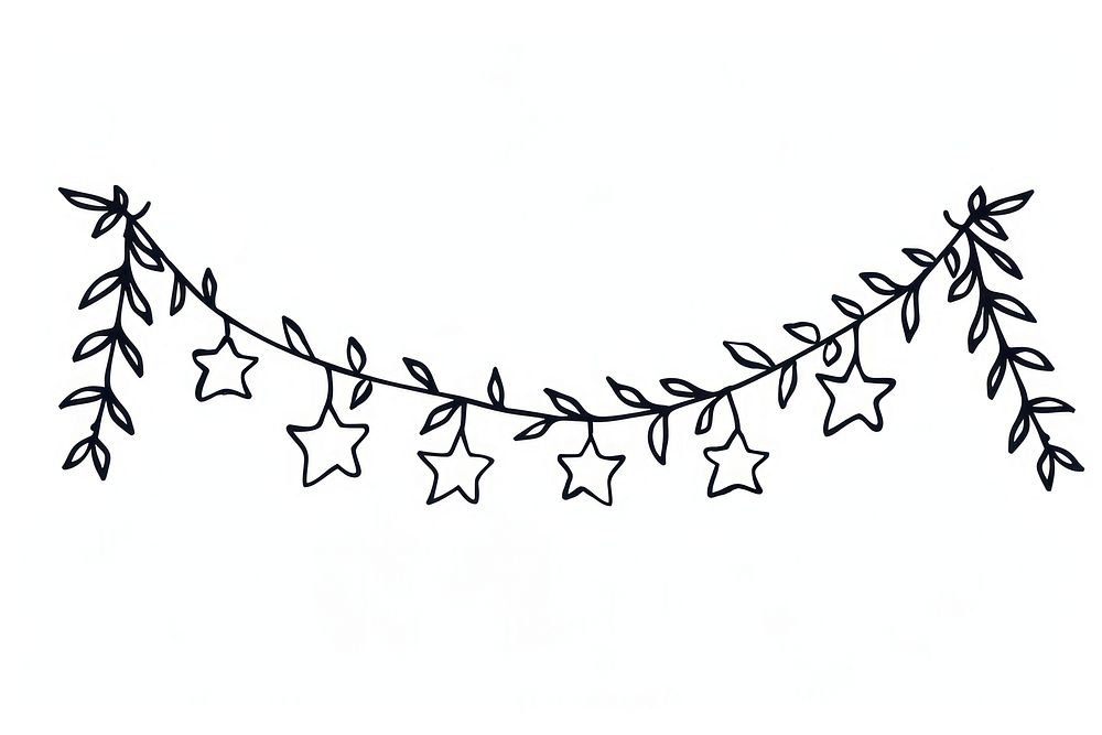 Divider doodle flag star pattern plant line.