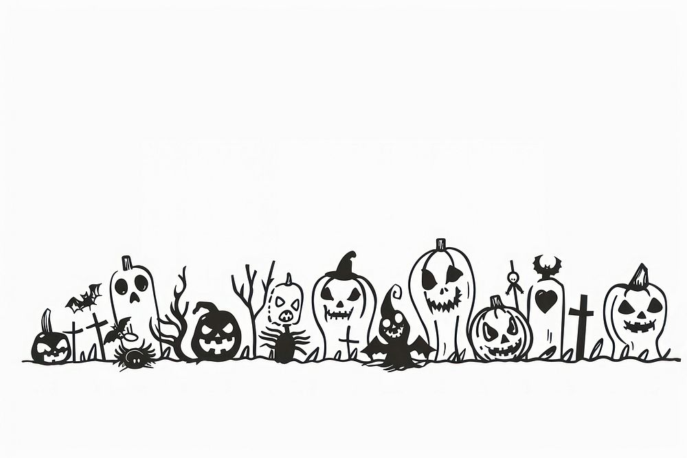 Divider doodle of halloween drawing sketch line.