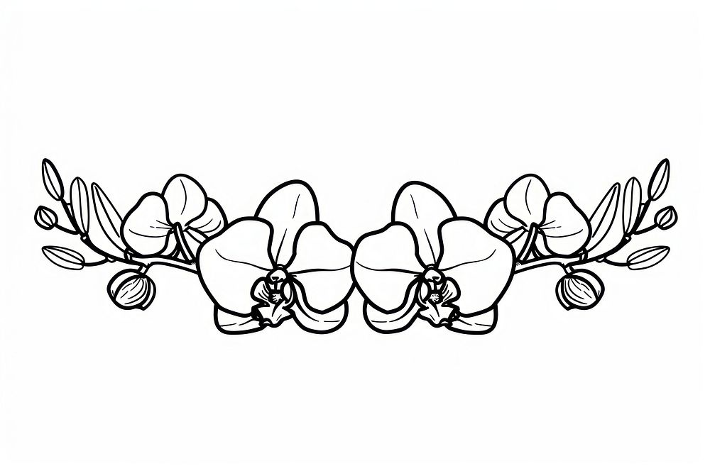Divider doodle orchid pattern drawing sketch.