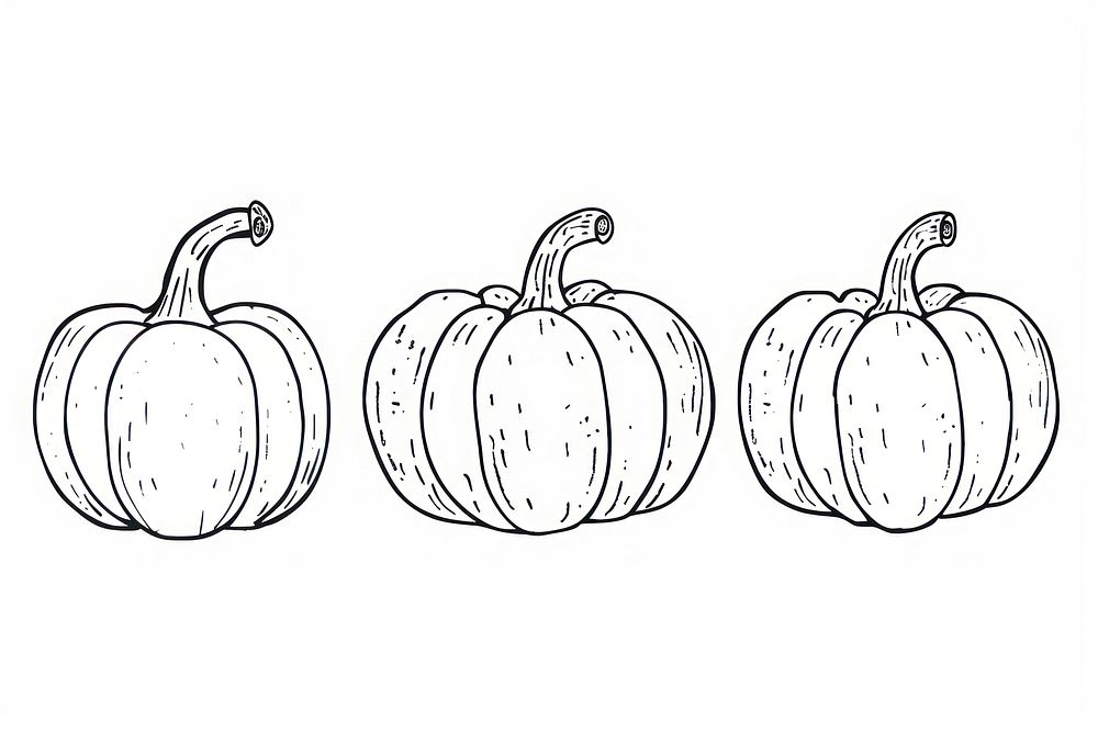 Divider doodle pumpkin vegetable squash plant.