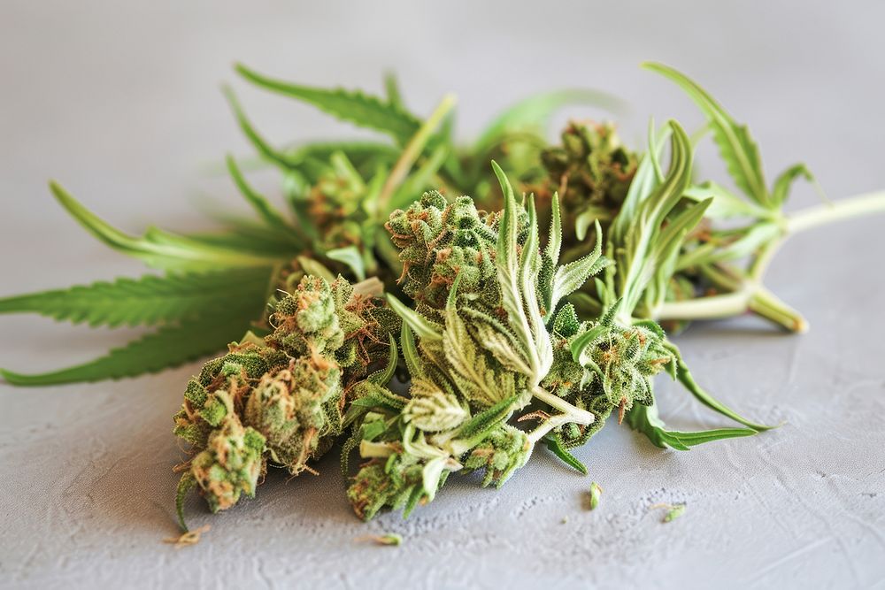 Cannabis plant herbs leaf.