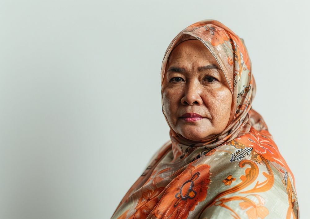 Common Malay woman portrait scarf photo.