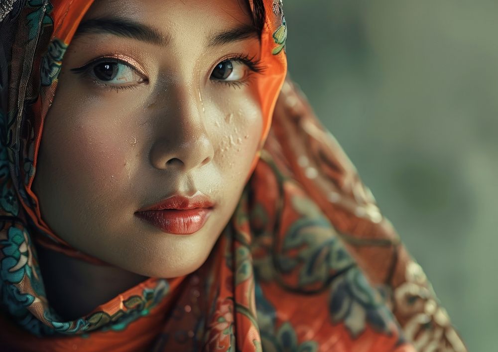 Common Malay woman portrait adult skin.