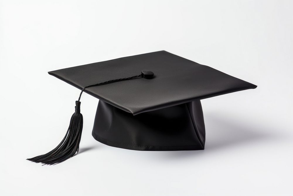 Graduation cap black white background intelligence.