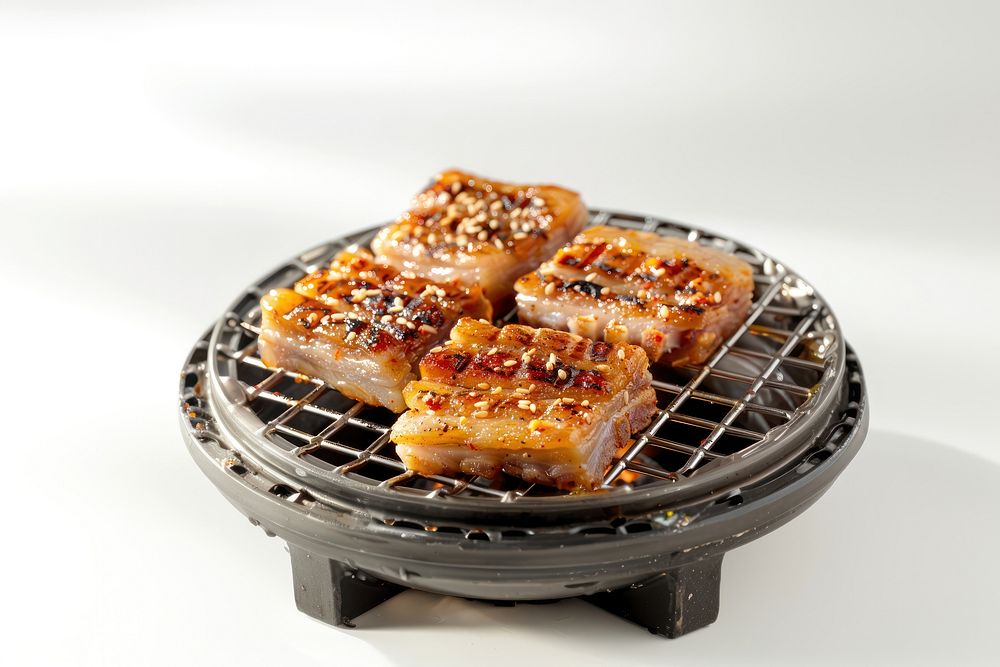 Korean pork belly grill grilling cooking food.