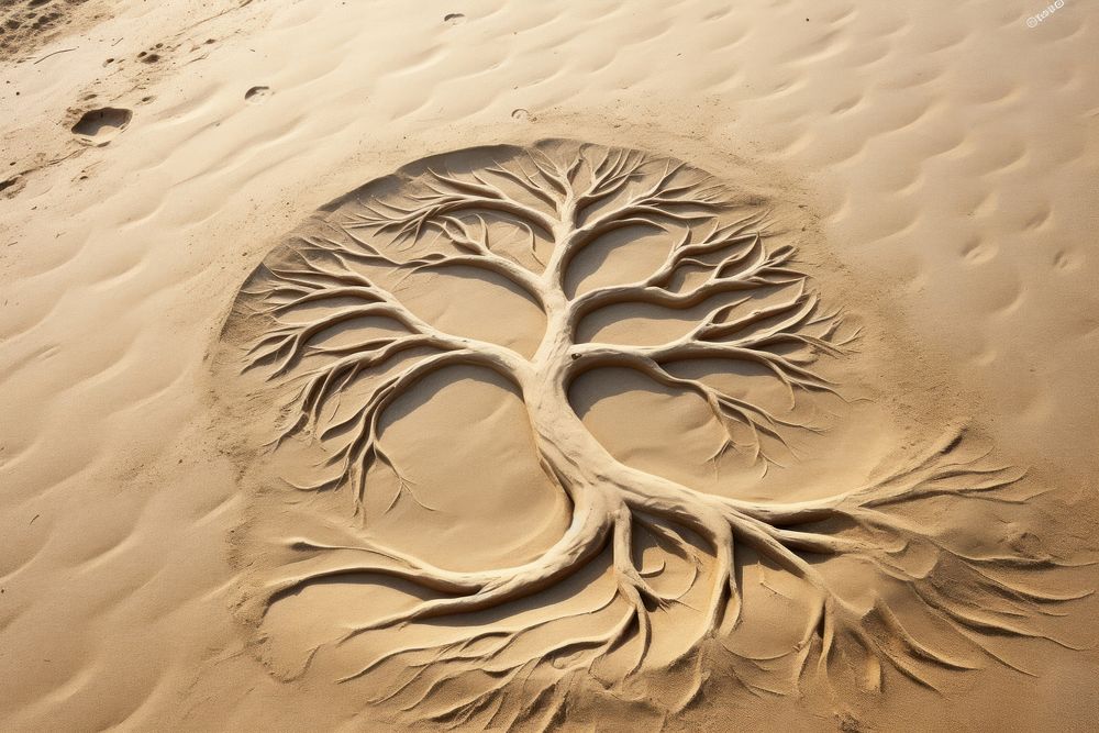 Tree doodle drawing outdoors nature sand.