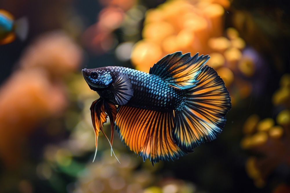 Photography of aquarium animal fish pomacentridae.