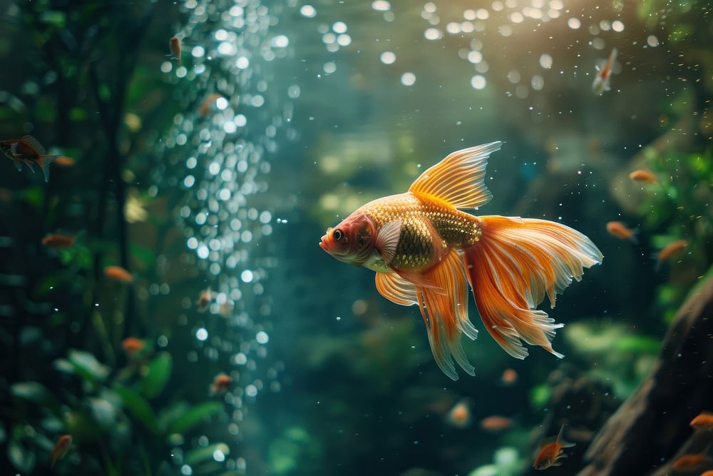 Photography of aquarium animal fish underwater.