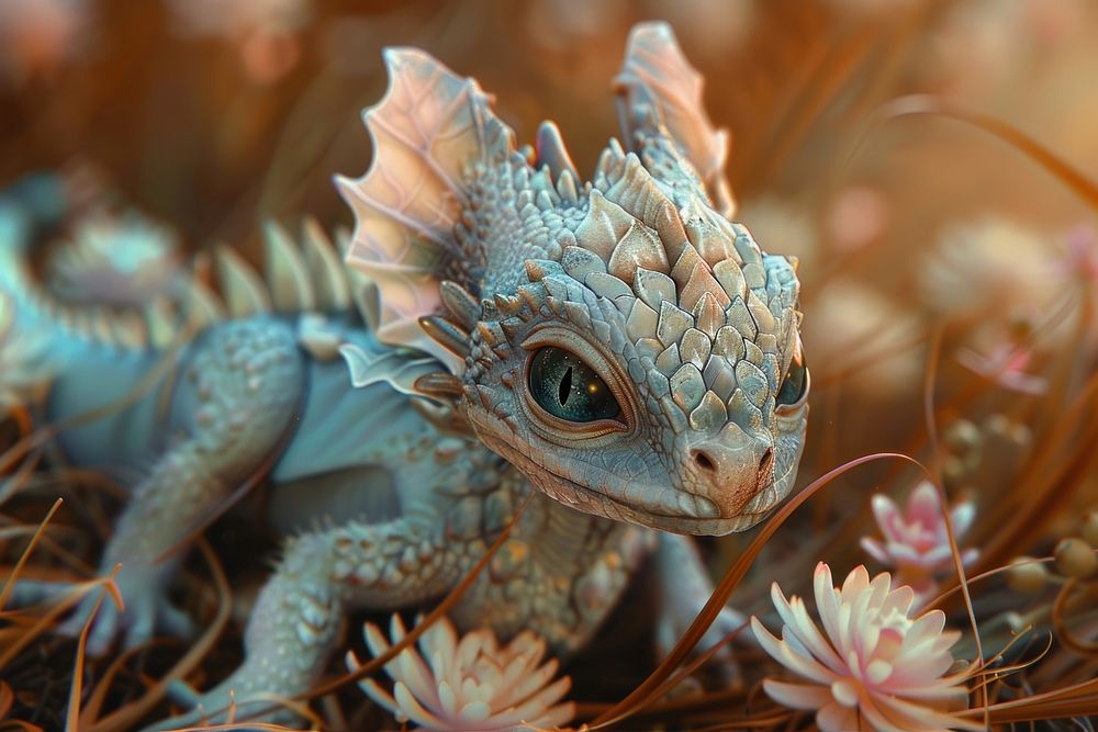Photography of baby dragon reptile animal iguana.