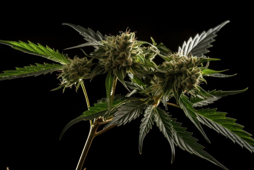 Cannabis plant leaf freshness.