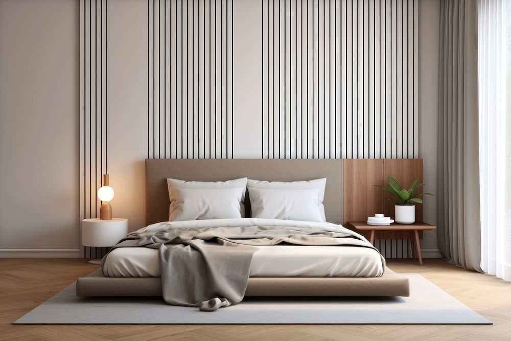 Bedroom simple serenity of soft minimalism bedroom furniture cushion.