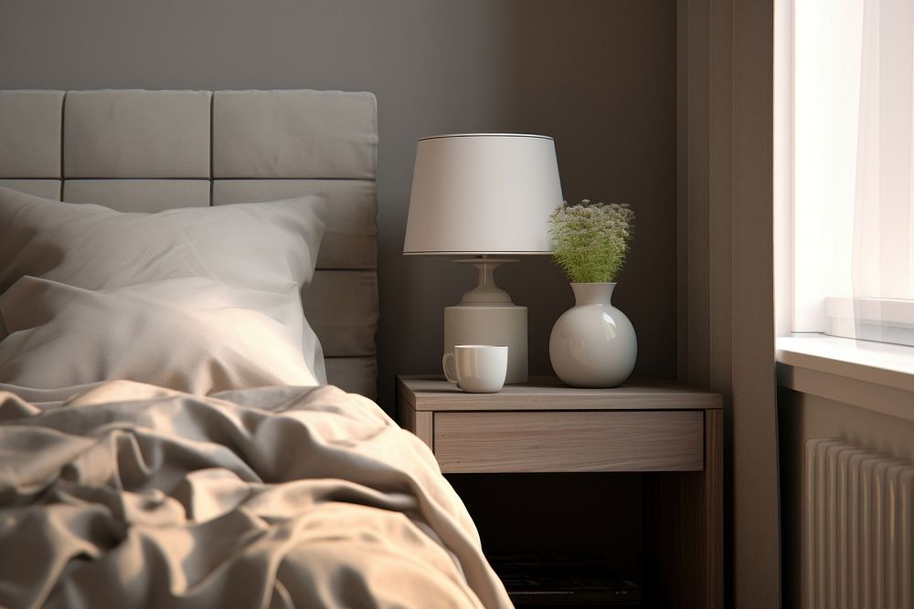 Bedroom simple serenity of soft minimalism bedroom furniture pillow.