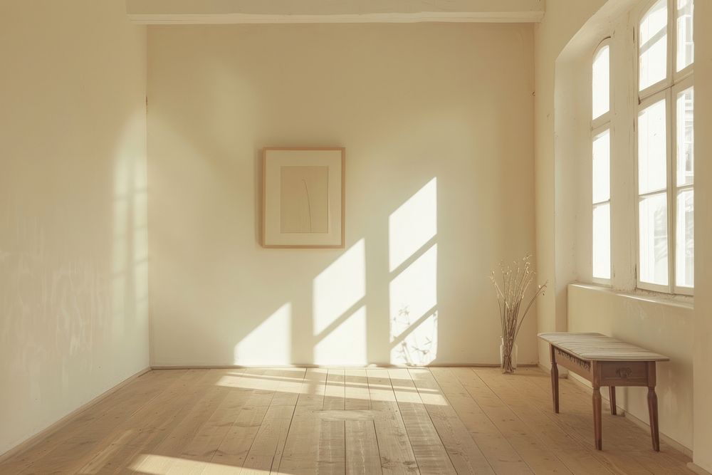 Living room minimalism furniture flooring window.