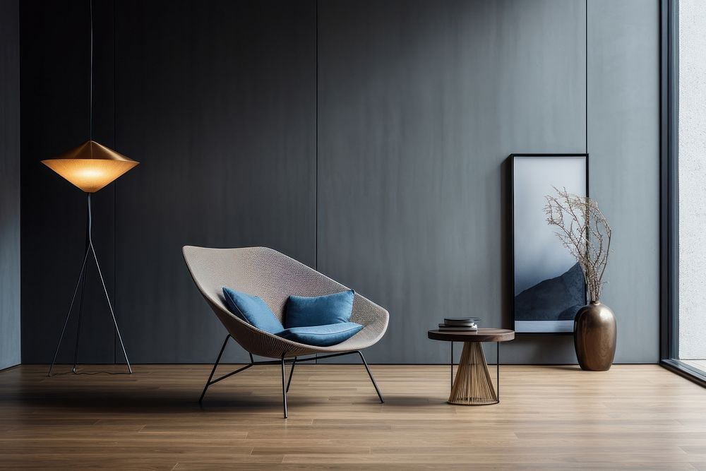 Living room minimalism furniture chair floor.