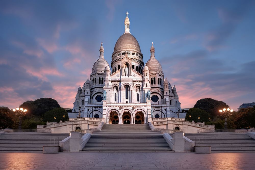 The Basilica of the Sacred Heart of Paris architecture building landmark.