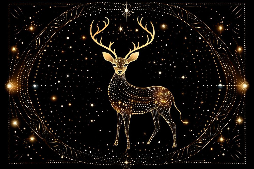 The Constellation outline of deer constellation pattern animal.