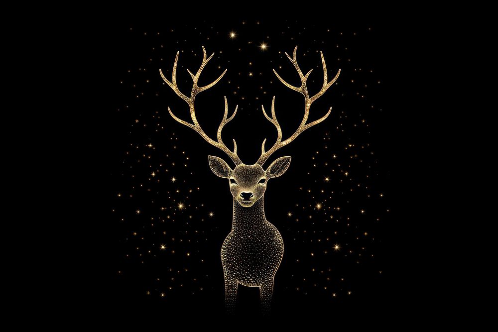 The Constellation outline of deer wildlife pattern animal.