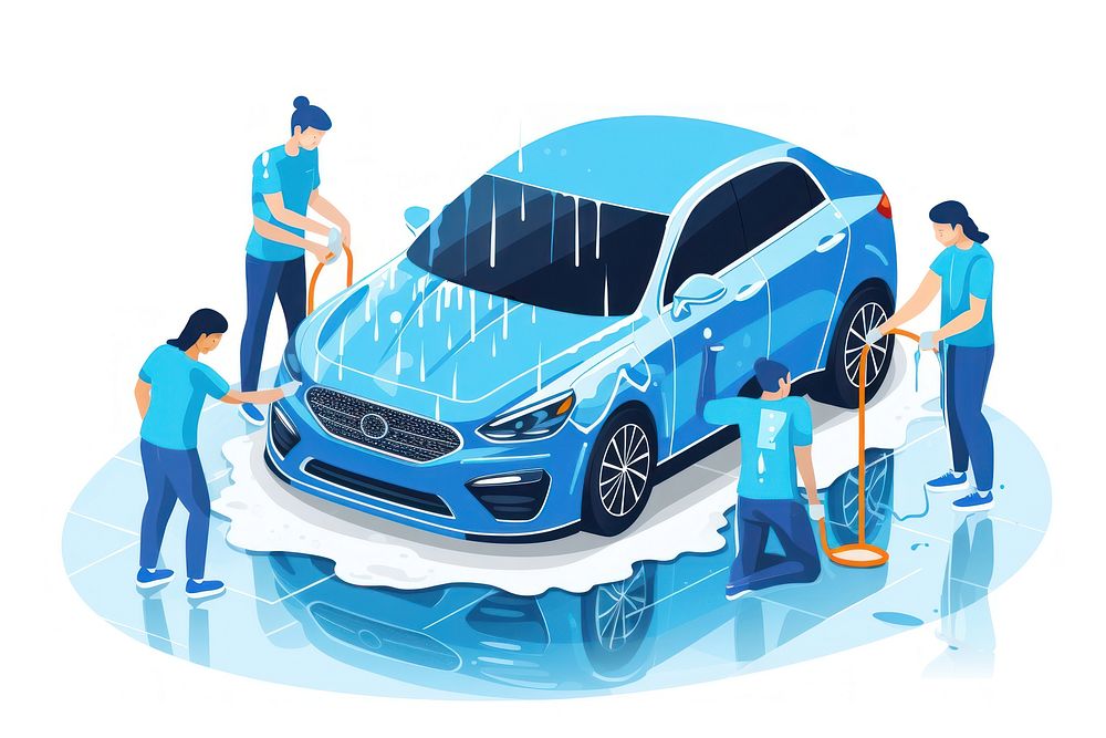 Washing a car vehicle adult transportation.