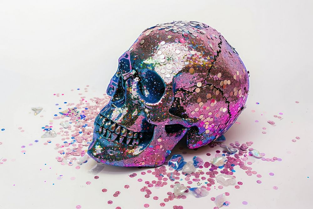 Skull confetti glitter celebration.