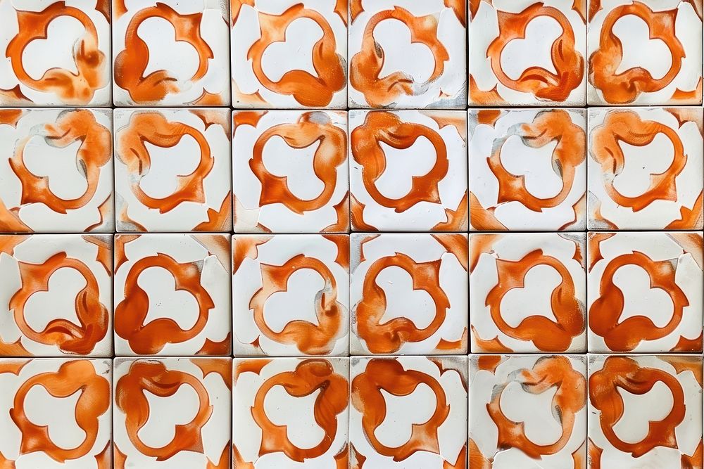 Tiles of orange pattern backgrounds architecture repetition.