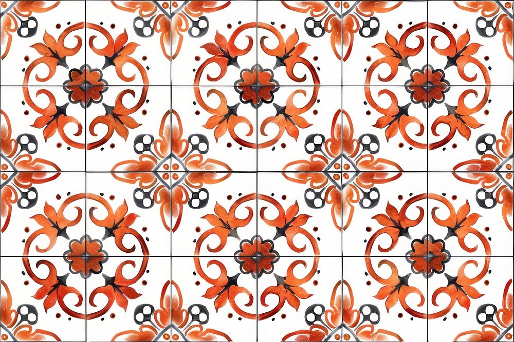 Tiles of orange pattern backgrounds art architecture.