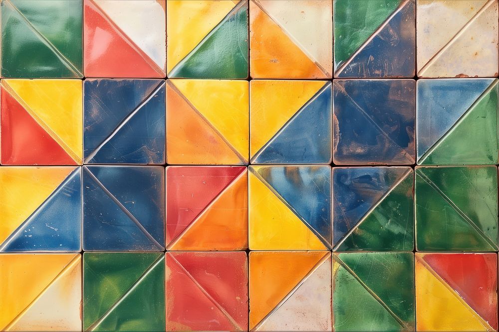 Tiles of rainbow pattern backgrounds art architecture.