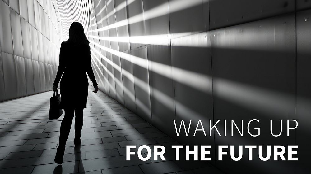 Waking up for the future quote blog banner template