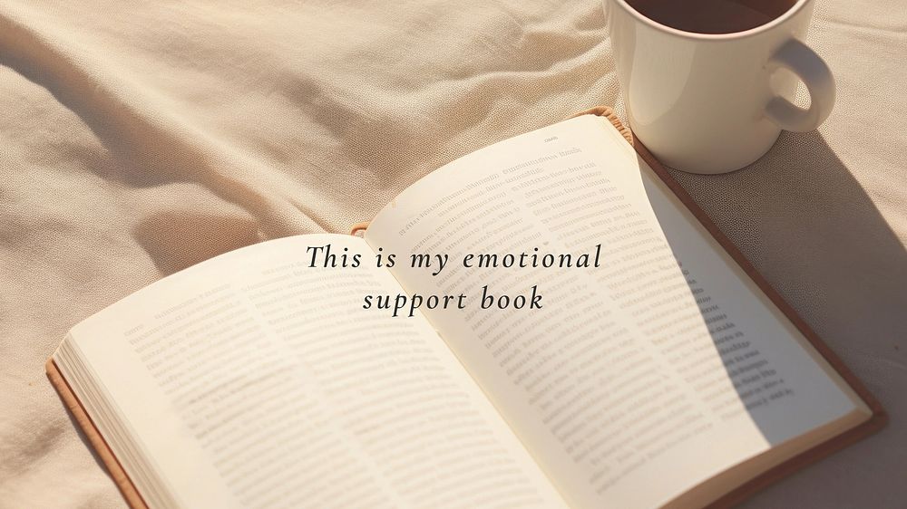 Emotional support book quote blog banner template