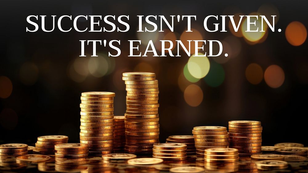 Success isn't given quote blog banner template