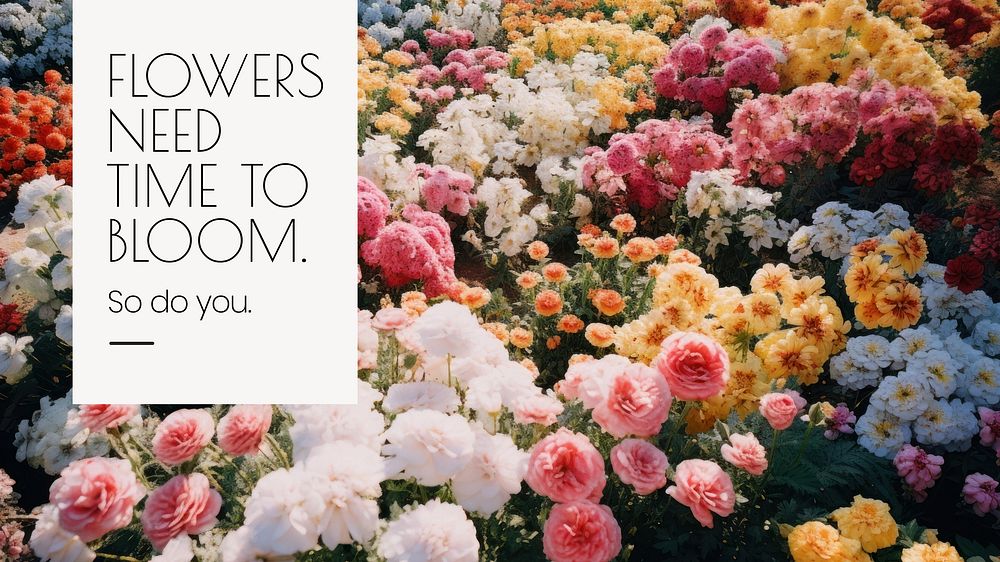 Flower & motivational quote  blog banner 