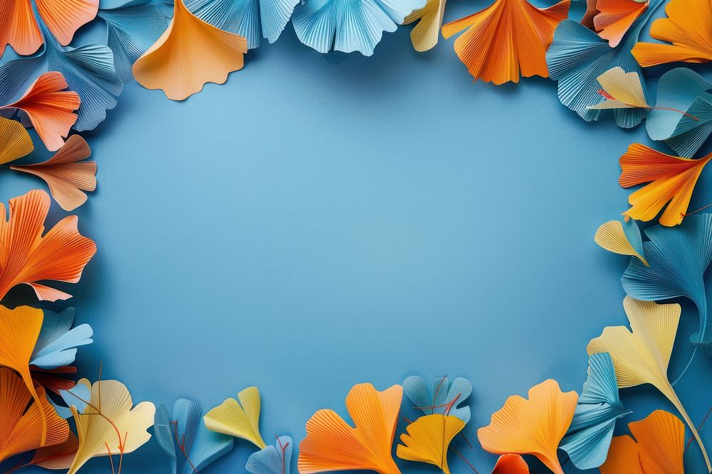 Ginko leaves frame art backgrounds petal.