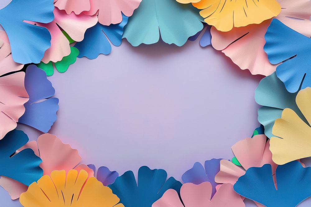 Ginko leaves frame art backgrounds flower.
