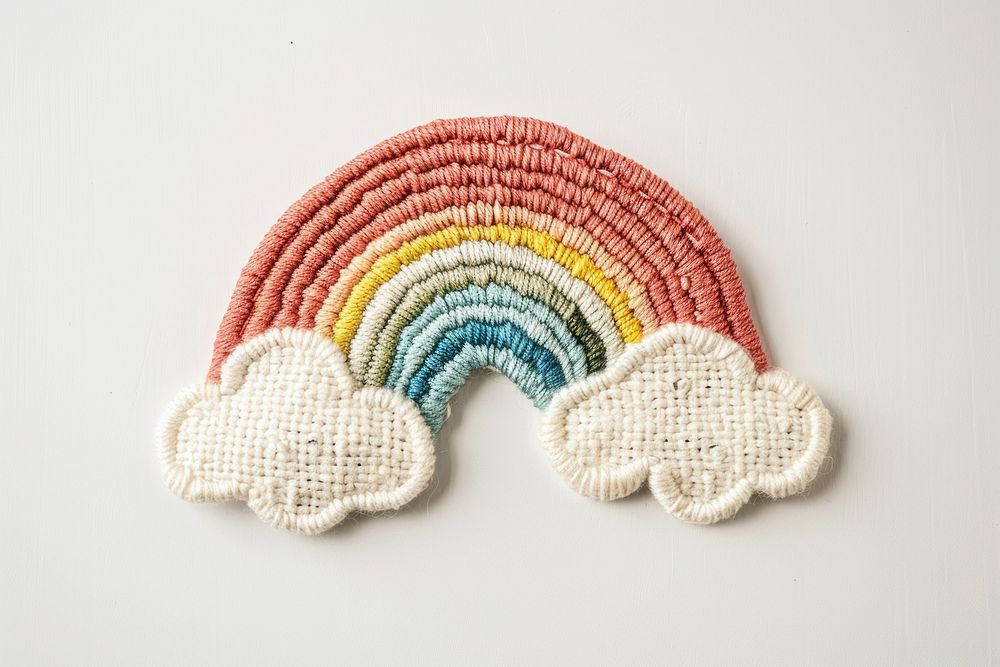 Rainbow and cloud embroidery accessories accessory.