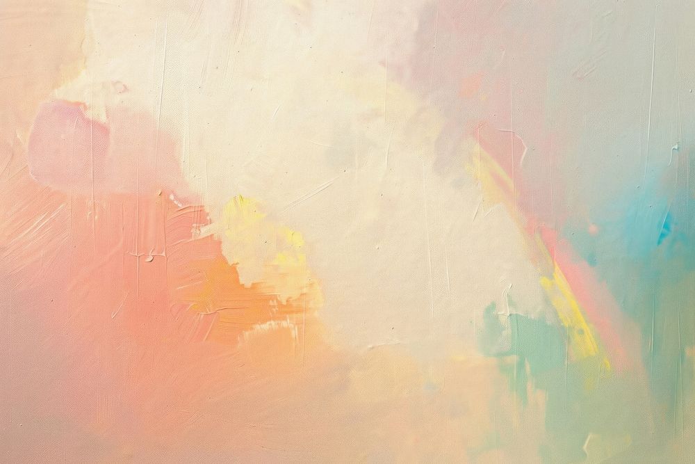 Close up on pale rainbow painting canvas person.