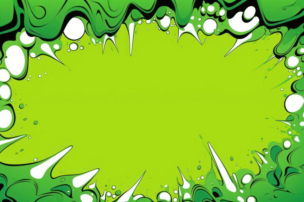 Comic green poison melt splash border effect backgrounds abstract pattern.