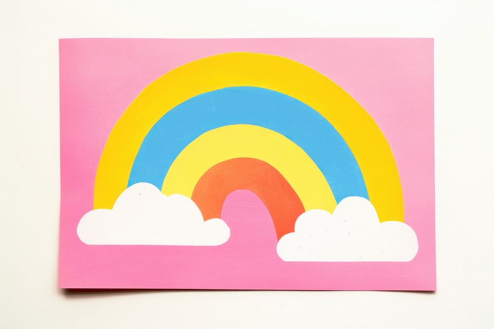 Rainbow paper art painting.