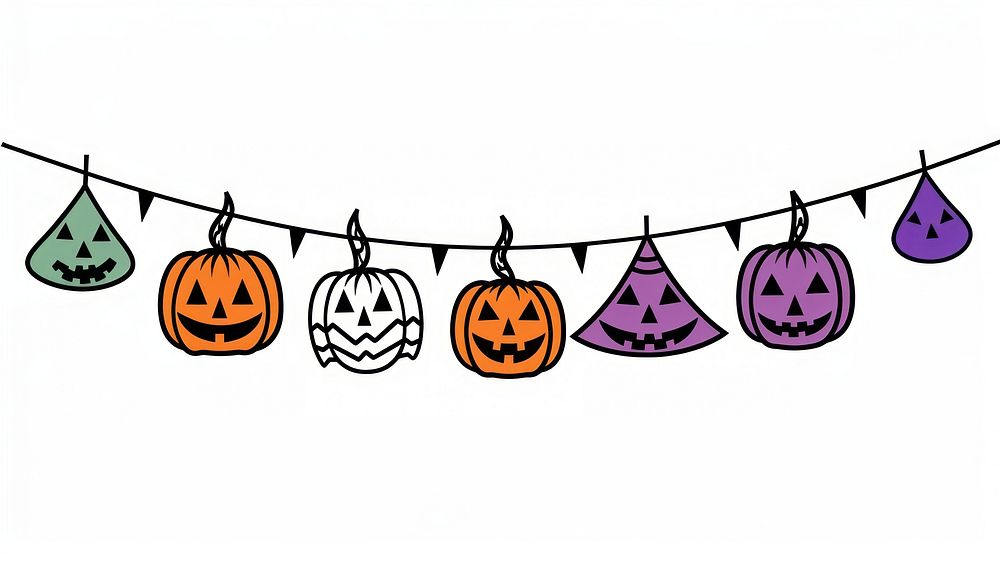 Cute halloween flag string decoration line anthropomorphic.