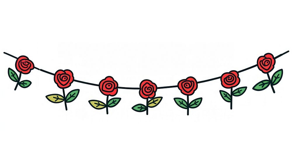 Cute rose flag string decoration pattern flower.