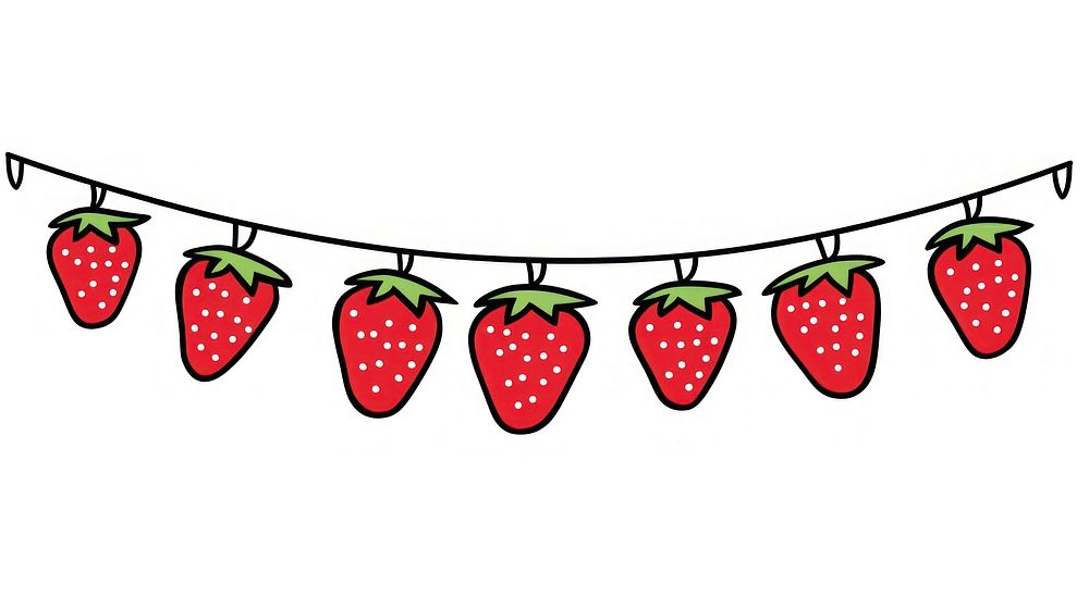 Strawberry flag string fruit plant line.