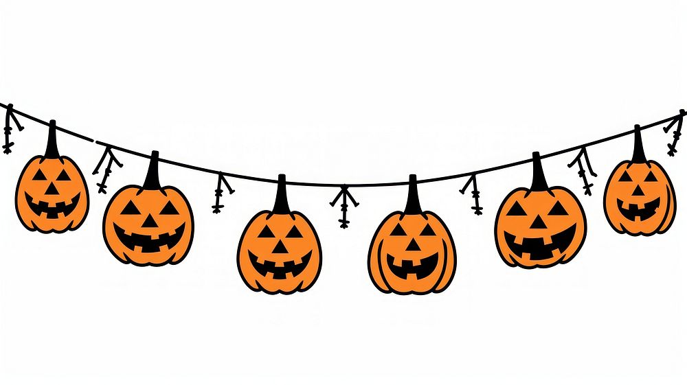 Pumpkin halloween flag string decoration line anthropomorphic.