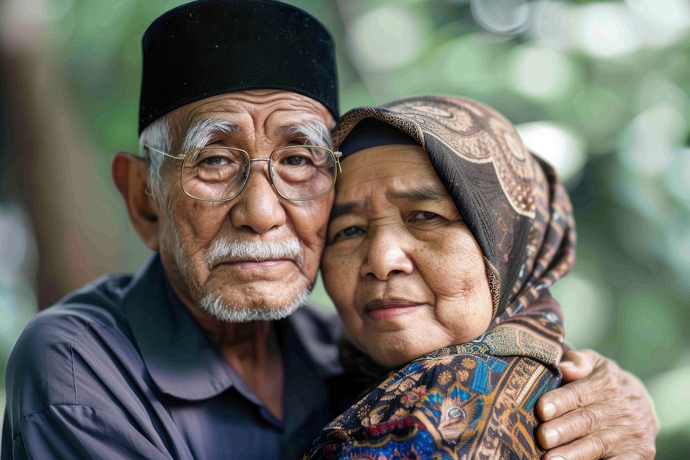 Indonesian elderly couple photo photography accessories.