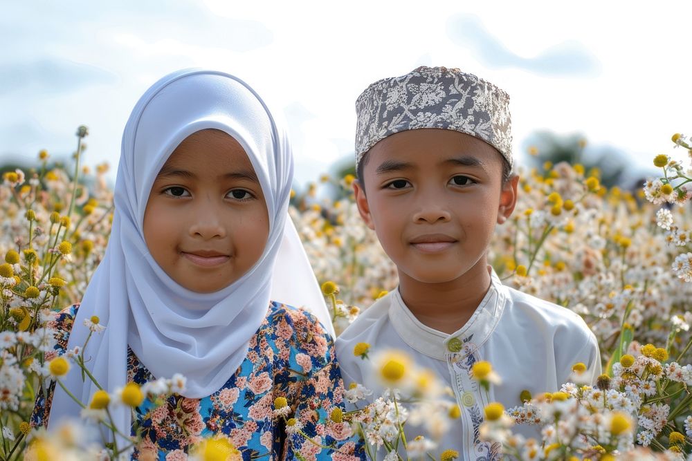 Indonesian kid flower photo photography.