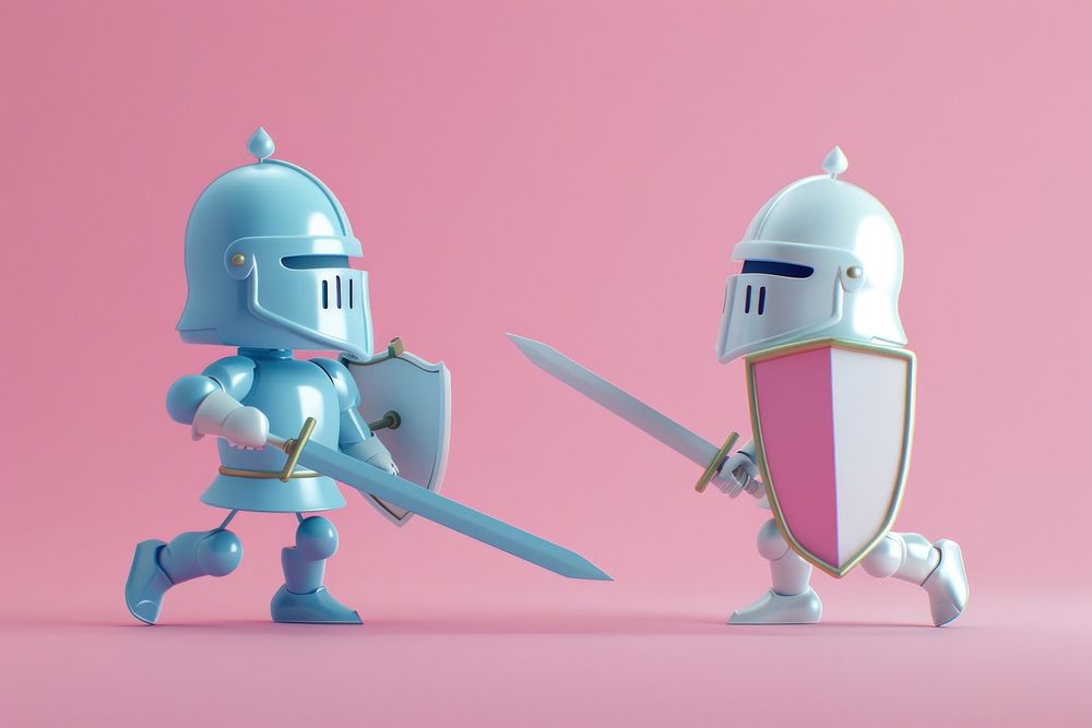 3d cartoon rendering knight battle weaponry sword armor.