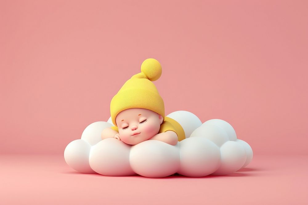 Baby sleeping on a cloud photography clothing portrait.